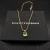 David Yurman Gold 11mm Four-Prong Green Diamond Necklace