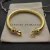 David Yurman Gold-Tone 7mm Diamond Hook Head Cuff Bracelet