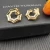 David Yurman Gold 27×8.5mm Serrated Stacked Earrings