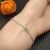 David Yurman 4mm Sterling Silver Single Stone Green Diamond Bracelet