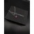 David Yurman Silver 8mm Four-Prong Red Diamond Necklace Adjustable 42+3+3cm