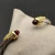 David Yurman 5mm Gold End Sterling Silver 5-Row Pavé Red Diamond Bracelet