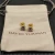 David Yurman 8mm Gold Four-Prong Purple Diamond Stud Earrings