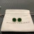 David Yurman 14mm Gold Malachite Diamond Circle Stud Earrings