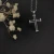 David Yurman Double Cable Cross Pendant Necklace with White Pavé