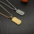 David Yurman Gold Streamlined Rectangular Tag Necklace