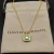 David Yurman Gold Square Green Diamond Pendant Necklace, 1.5mm Chain, Length 45cm + 5cm