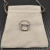 David Yurman Silver 14mm Square Pavé White Diamond Ring