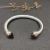 David Yurman 7mm Gold and Silver Double End Cap Red Diamond Cable Bracelet