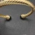 David Yurman 7mm Gold Cable Cuff Bracelet with Black Diamond End Caps and Inlay