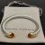 David Yurman 7mm Gold-Tone End Caps Sterling Silver Cable Cuff Bracelet Champagne Diamonds