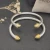 David Yurman 5mm Gold-Tone Cable Cuff Bracelet with Smooth Round End Caps