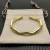 David Yurman Gold Tone 5mm Single Row Diamond Cuff Bracelet