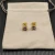 David Yurman 8mm Gold Four-Prong Purple Diamond Stud Earrings