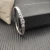 David Yurman 6.2mm Silver Pavé Hook Clasp Engraved Wave Bracelet