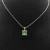 David Yurman Sterling Silver 11mm Four-Prong Green Diamond Necklace