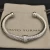 David Yurman 7mm Sterling Silver Cable Cuff Bracelet with Bead End Caps White Diamonds