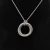 David Yurman 26mm Silver Circle Diamond Accent Sweater Necklace, 1.5mm Chain, Adjustable 90cm Length
