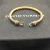 David Yurman 5mm Gold Diamond Hook Cuff Bracelet, Fits Wrist Size 16cm - 20cm