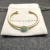 David Yurman Gold Tone 4mm Cable Square Blue Diamond Cuff Bracelet