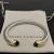 David Yurman 7mm Gold-Tone End Caps Sterling Silver Cable Cuff Bracelet Light Green Diamonds