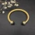 David Yurman 7mm Gold Cable Cuff Bracelet with Black Diamond End Caps and Inlay