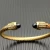 David Yurman Gold 5mm Five-Row Cable Bracelet with Black Pavé Diamonds