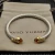 David Yurman 5mm Silver Cable Bracelet with Gold Station and Five-Row Pavé Champagne Diamond Accent