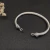 David Yurman 5mm Sterling Silver Cable Hook Cuff Bracelet with Diamond Accent