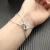 David Yurman Light Blue Double Ring Sterling Silver Nylon Cord Bracelet