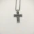 David Yurman Double Twist Cross Pendant Necklace with Black Diamonds, 3mm Cable Chain, Length 50cm + 5cm / 60cm + 5cm