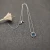 David Yurman 7mm Cable Twist Square Blue Diamond Pendant Necklace, 1.5mm Chain, Length 45cm + 5cm