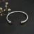 David Yurman 5mm Double Diamond End Champagne Diamond Cuff Bracelet Silver