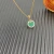 David Yurman 17.8mm Gold Round Peacock Green Diamond Necklace