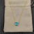 David Yurman Gold 8mm Four-Prong Blue Diamond Necklace