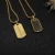 David Yurman Gold Tone Pavé Black Diamond Tag Necklace