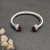 David Yurman 7mm Full Pavé Red Diamond-Set End Cap Cable Bracelet