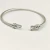 David Yurman Sterling Silver 3mm Pavé Hook-End Bangle Bracelet