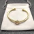 David Yurman Gold Tone 4mm Cable Square Purple Champagne Diamond Cuff Bracelet