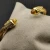 David Yurman 5mm Gold-Tone Cable Cuff Bracelet Yellow Diamonds