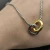 David Yurman Gold and Silver Twisted Cable Double Ring Necklace, 2mm Chain, 45+5cm Adjustable Length