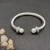David Yurman 7mm Full Pavé Diamond Pearl Cable Cuff Bracelet