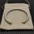 David Yurman 6mm Gold and Silver Dome-End Cable Cuff Bracelet