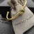 David Yurman Gold Tone 4mm Cable Square Green Diamond Cuff Bracelet