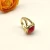 David Yurman Gold 14mm Square Red Pavé Diamond Ring