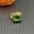 David Yurman Gold 14mm Square Green Pavé Diamond Ring