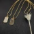 David Yurman Gold Tone Pavé Black Diamond Tag Necklace