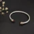 David Yurman 5mm Double Diamond End Champagne Diamond Cuff Bracelet Silver