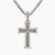 David Yurman Gold and Silver Cable Cross Necklace