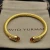 David Yurman 5mm Gold-Tone Cable Cuff Bracelet Champagne Diamonds